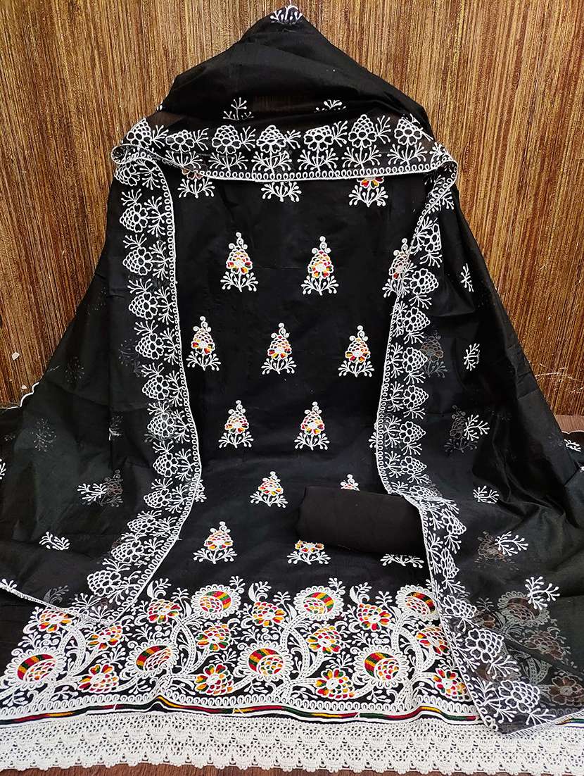 women solid with work unstitched suit set - 22413412 -  Standard Image - 1