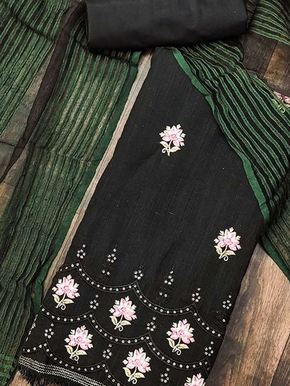 women solid with work unstitched suit set - 22413438 -  Standard Image - 1