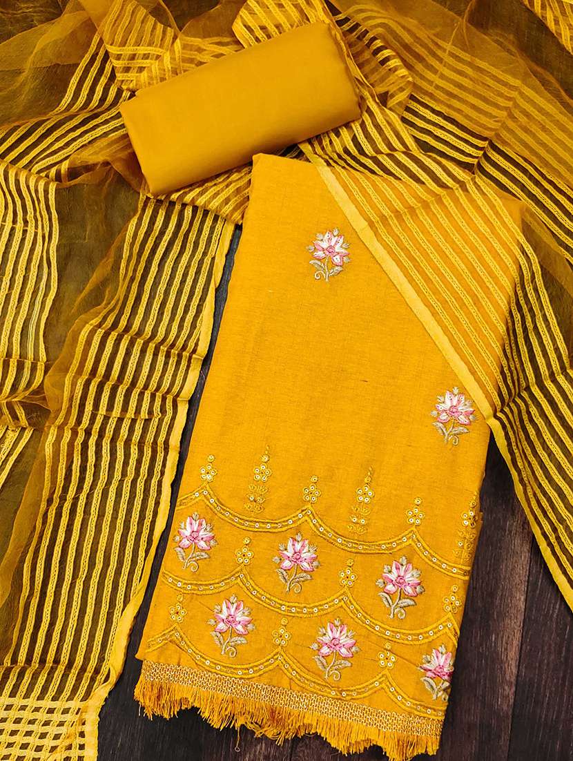 women solid with work unstitched suit set - 22413441 -  Standard Image - 1