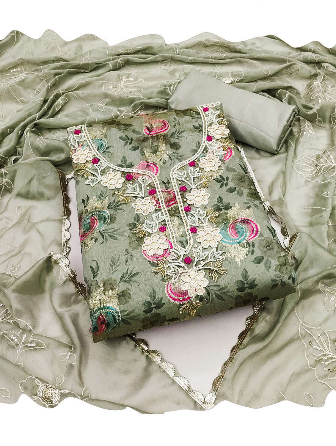 Women Floral Printed Unstitched Suit Set - 22413696 -  Standard Image - 1