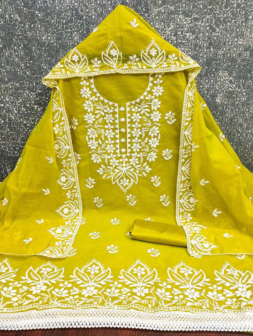 women solid with work unstitched suit set - 22415744 -  Standard Image - 1