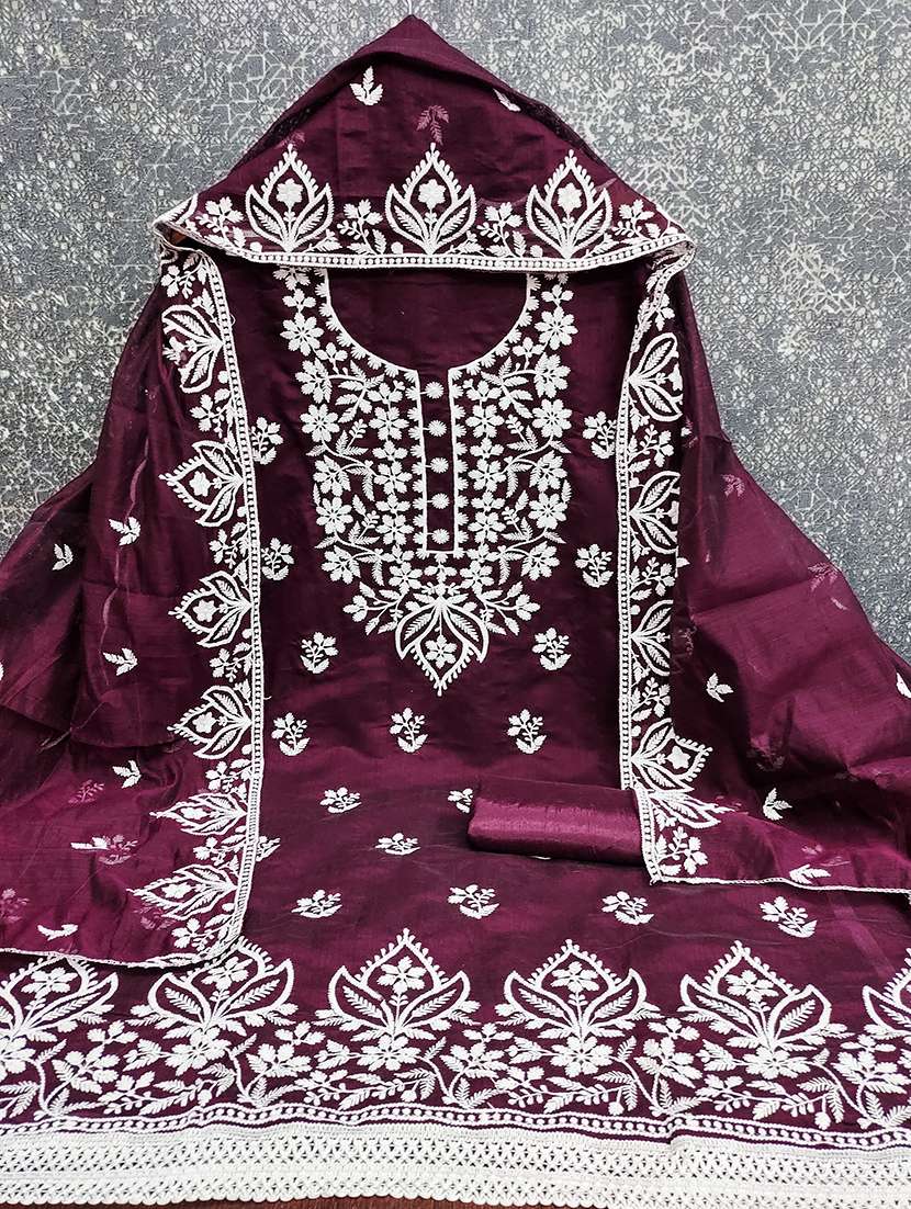 women solid with work unstitched suit set - 22415745 -  Standard Image - 1