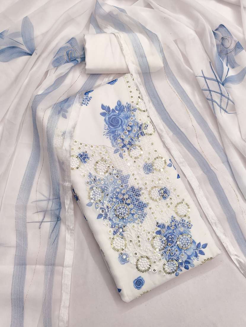 women floral printed unstitched suit set