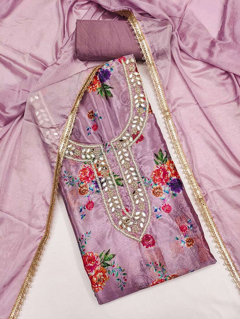 women floral printed embroidered unstitched suit set - 22415849 -  Standard Image - 1