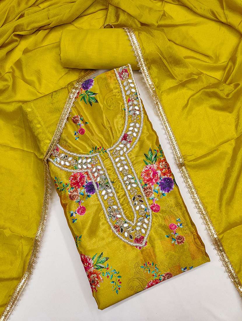 women floral printed embroidered unstitched suit set - 22415850 -  Standard Image - 1