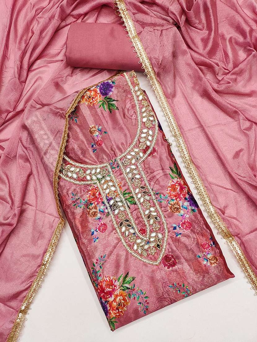 women floral printed embroidered unstitched suit set - 22415851 -  Standard Image - 1