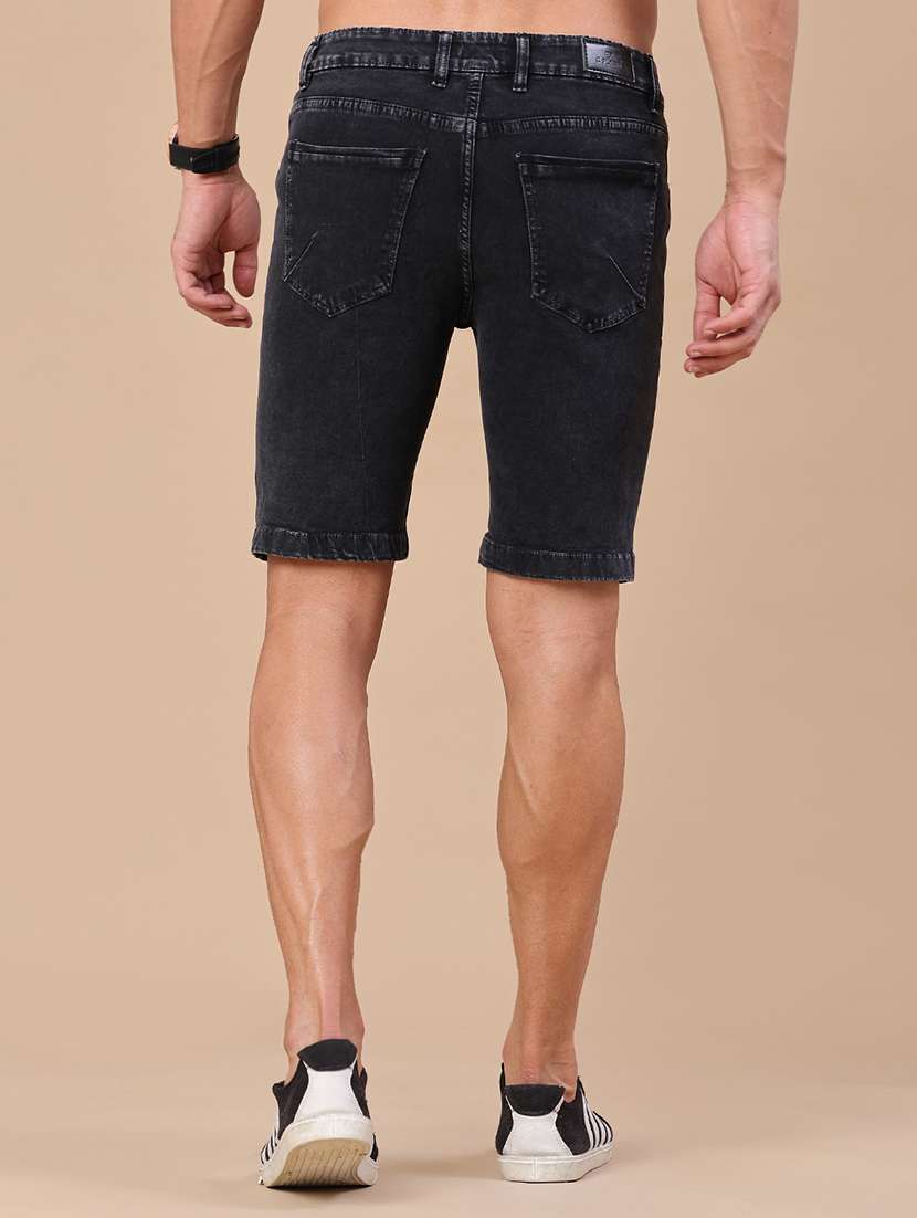 Men Washed Mid Rise Slim Fit Denim Shorts - 22417323 -  Standard Image - 4