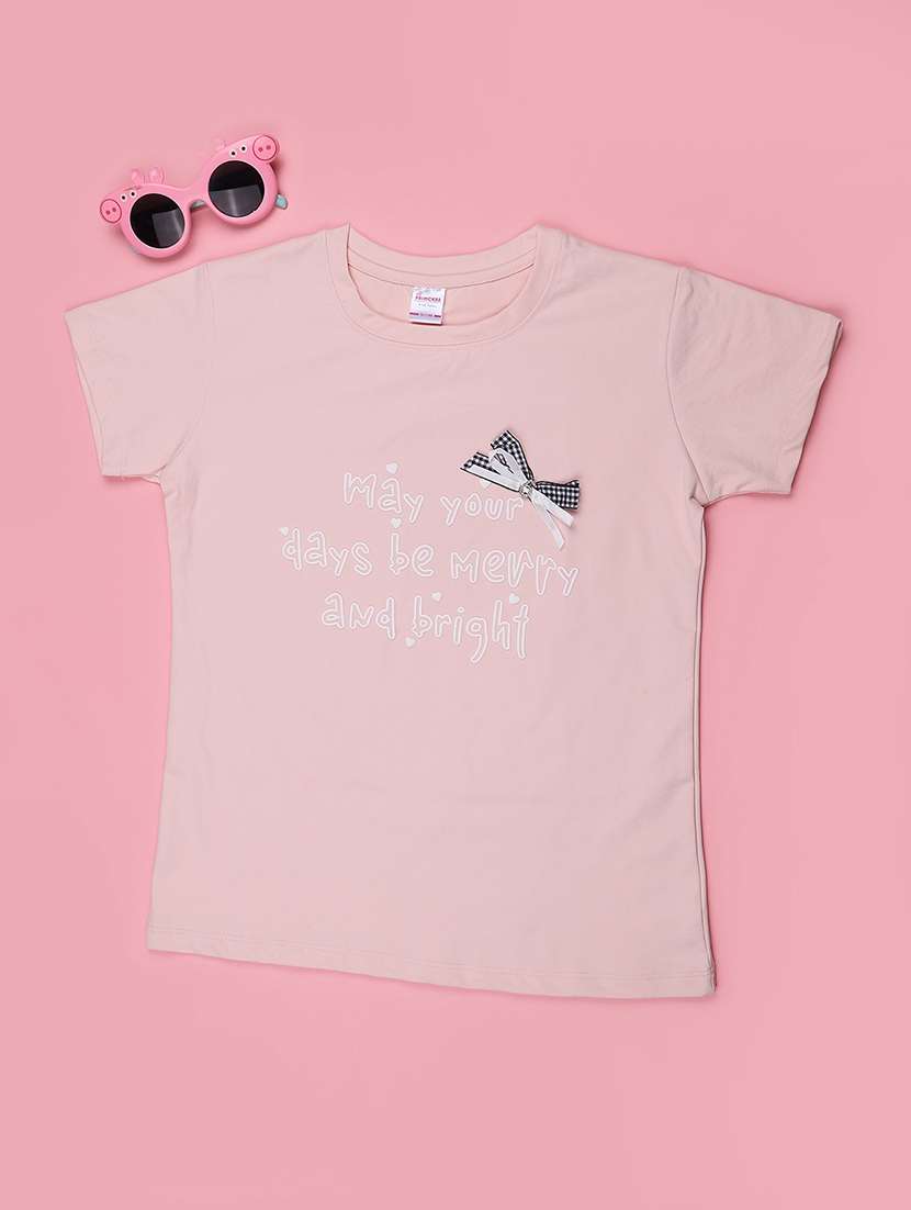 girls printed short sleeves regular fit t-shirt - 22417374 -  Standard Image - 1