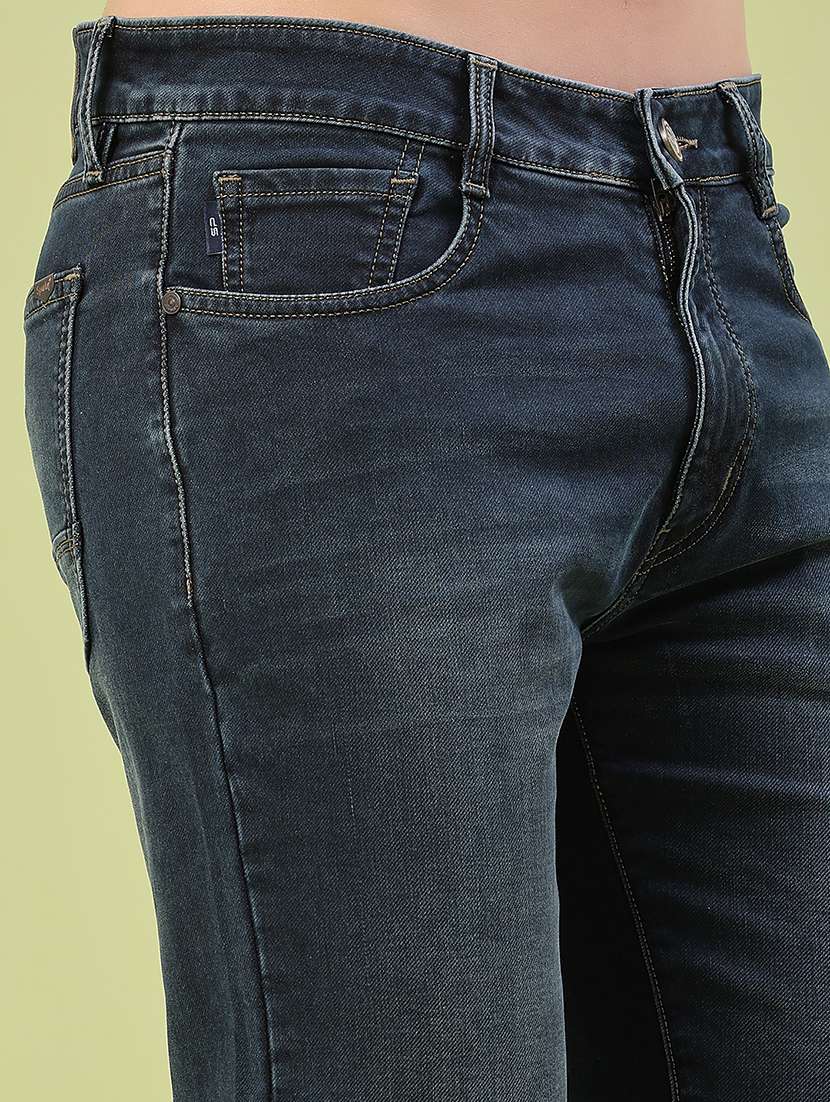 men washed mid rise full length slim fit jeans - 22417444 -  Standard Image - 1