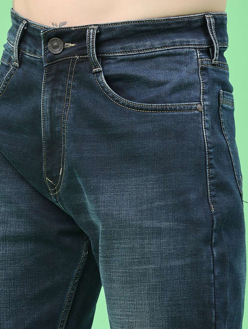 men washed mid rise full length straight jeans - 22417481 -  Standard Image - 1