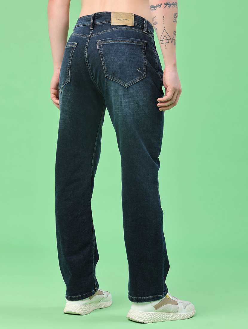 men washed mid rise full length straight jeans - 22417481 -  Standard Image - 4