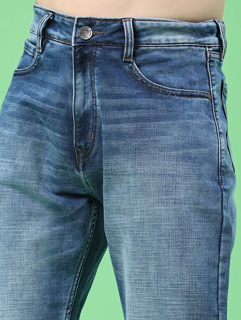 men washed mid rise full length straight jeans - 22417482 -  Standard Image - 1