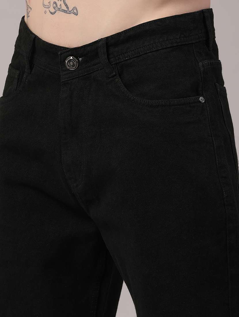 men plain mid rise full length baggy jeans - 22417483 -  Standard Image - 1