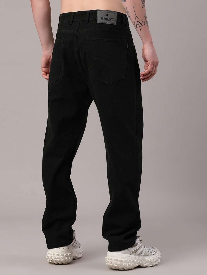 men plain mid rise full length baggy jeans - 22417483 -  Standard Image - 4