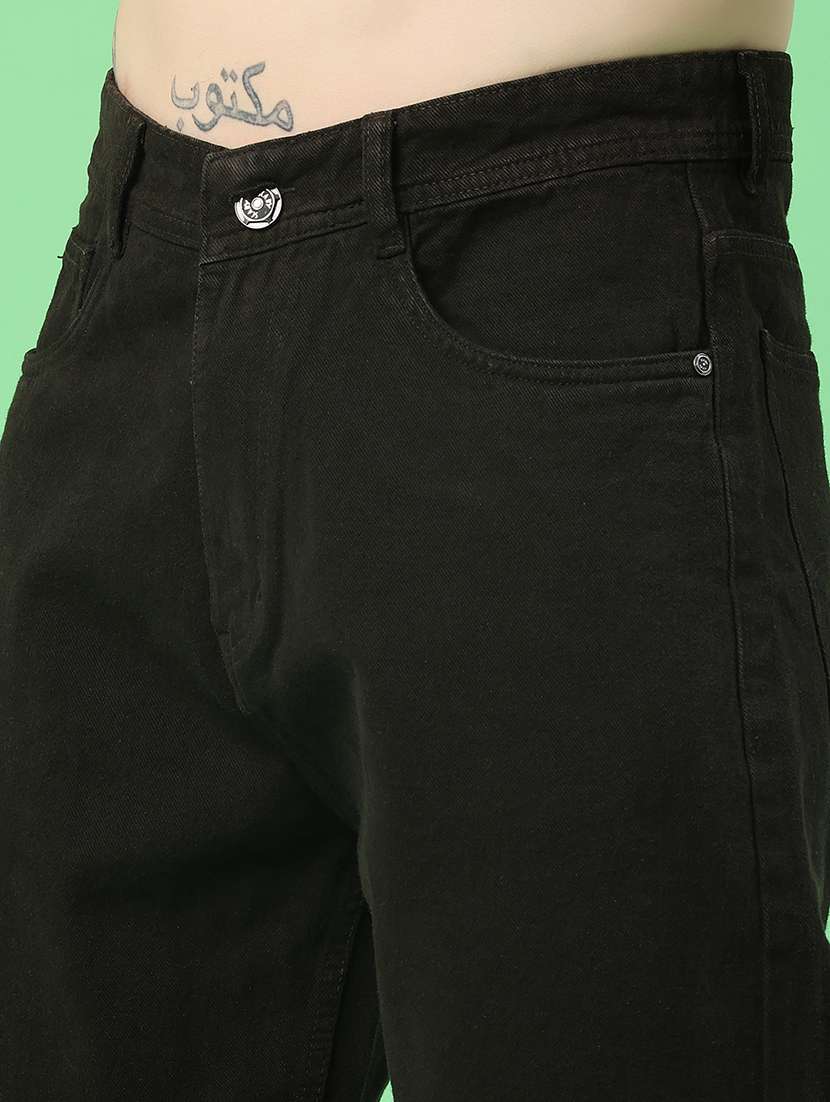 men plain mid rise full length baggy jeans - 22417485 -  Standard Image - 1