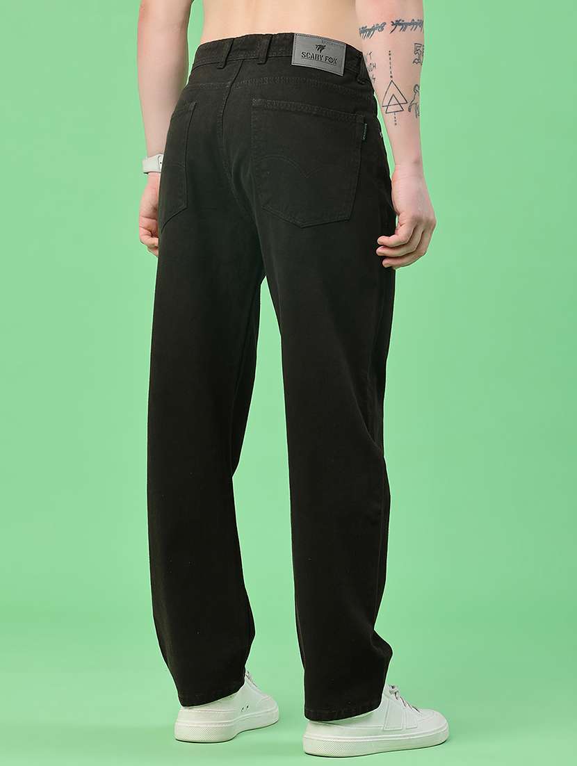 men plain mid rise full length baggy jeans - 22417485 -  Standard Image - 4