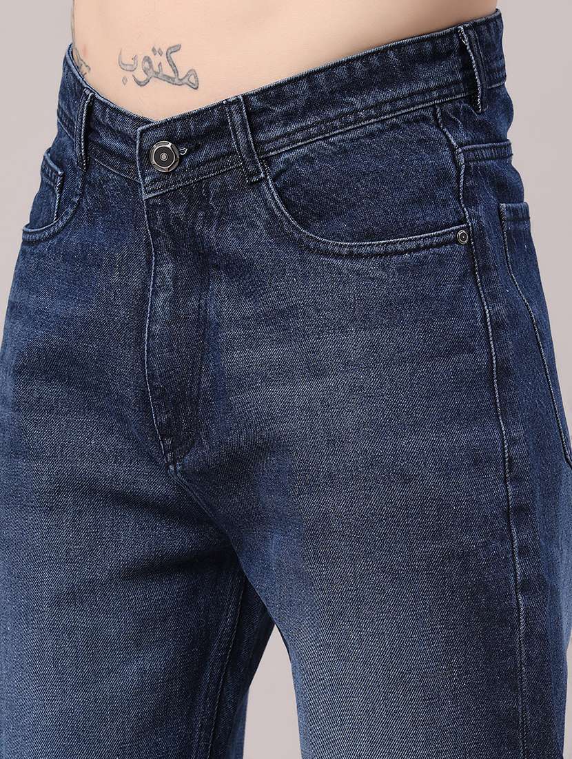 men washed mid rise full length baggy jeans - 22417497 -  Standard Image - 1