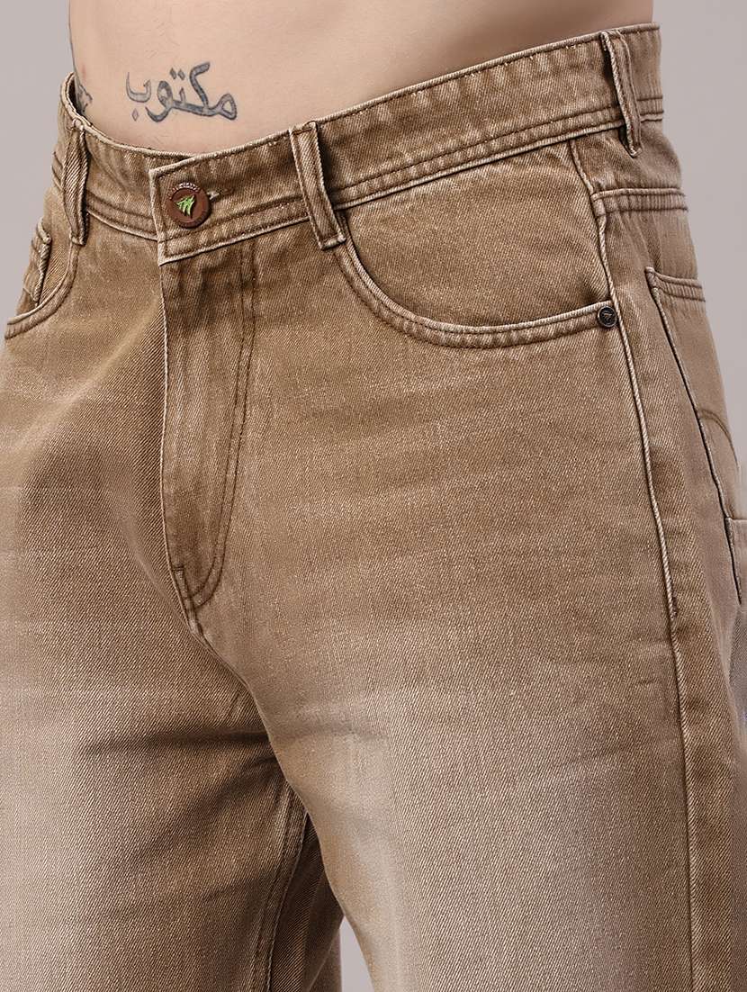 men washed mid rise full length baggy jeans - 22417514 -  Standard Image - 1