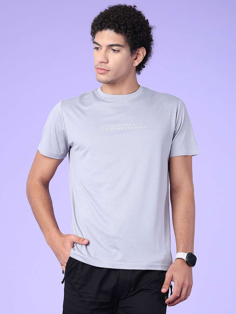 Men Typographic Short Sleeve Slim Fit T-shirt - 22417570 -  Standard Image - 1
