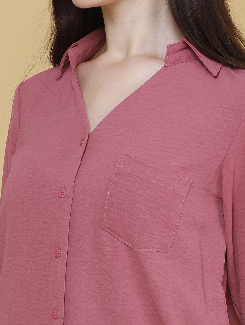 Women Solid Collared Regular Shirt - 22417577 -  Standard Image - 1