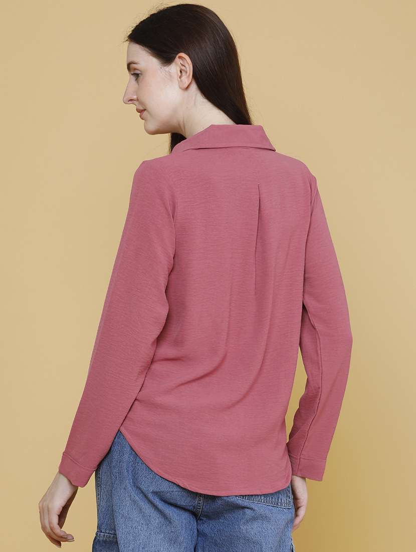 Women Solid Collared Regular Shirt - 22417577 -  Standard Image - 4