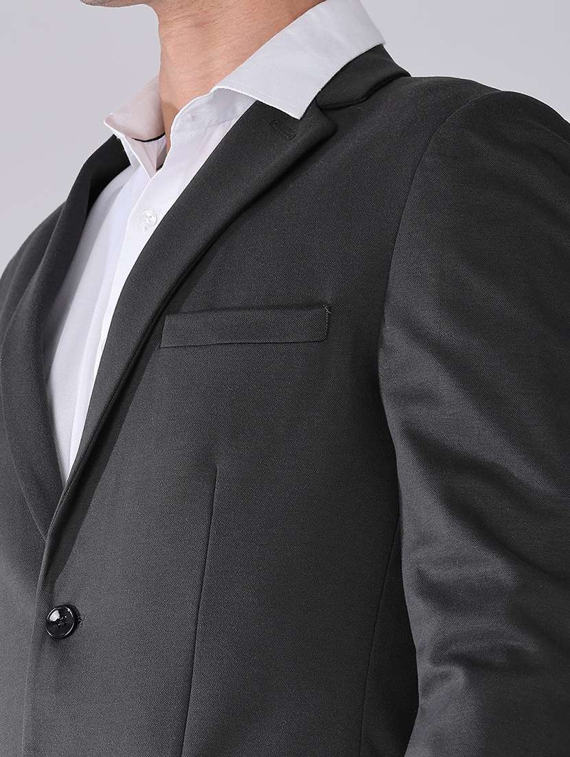 men solid lapel collared 2 piece suit set - 22417599 -  Standard Image - 1