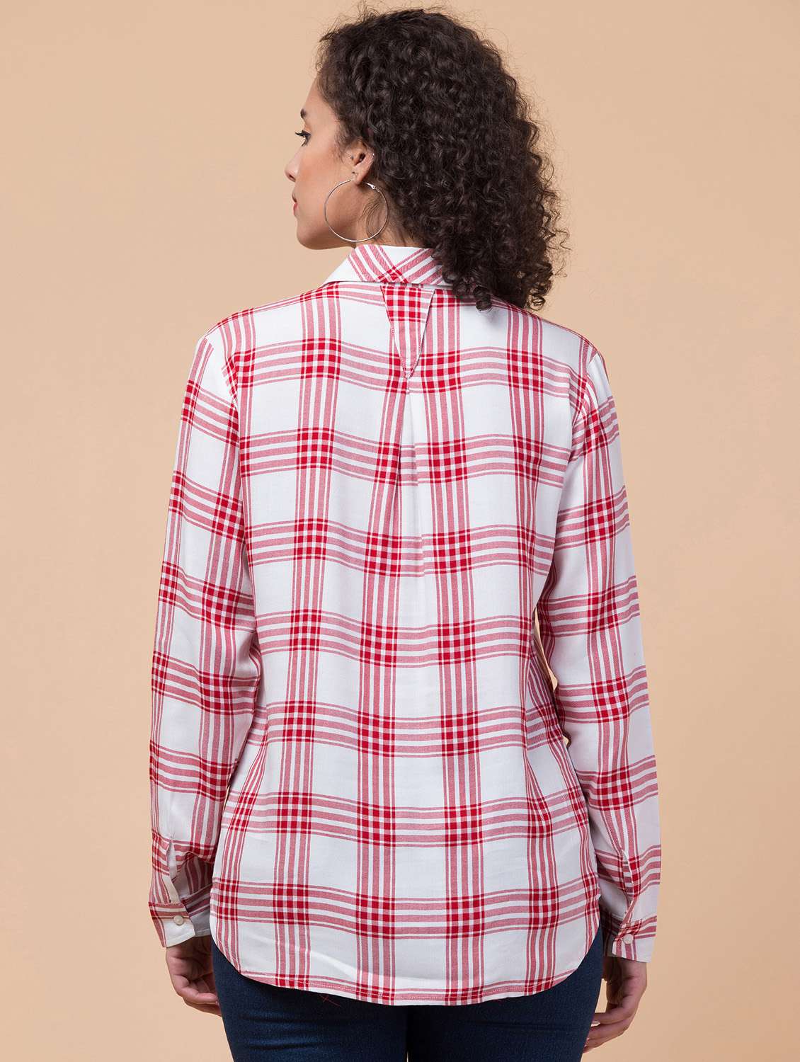 women checkered long sleeve shirt - 22417698 -  Standard Image - 4