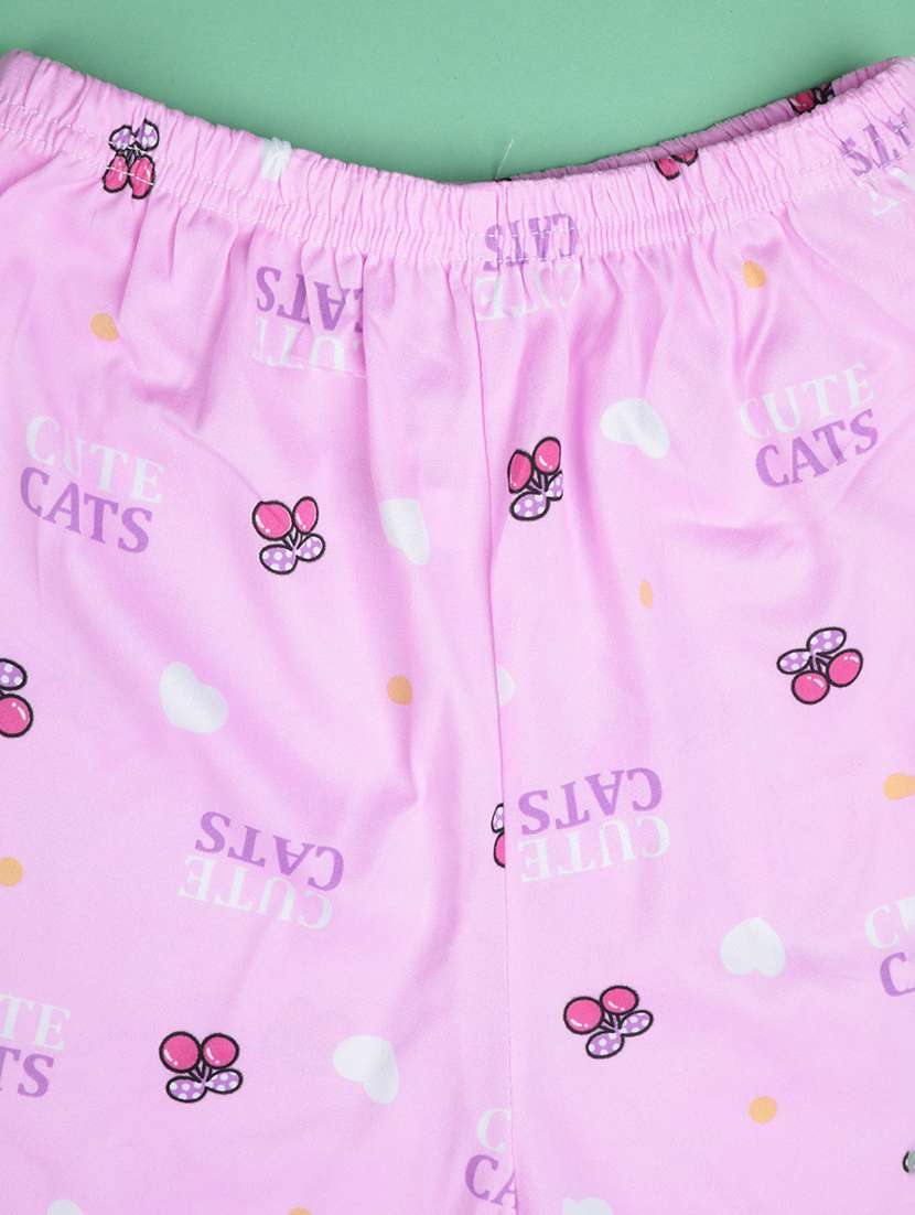 pink  cotton shorts set nightwear - 22417914 -  Standard Image - 4