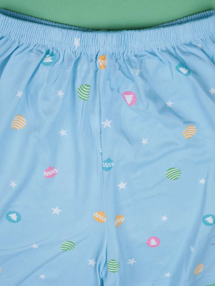 blue  cotton shorts set nightwear - 22417916 -  Standard Image - 4