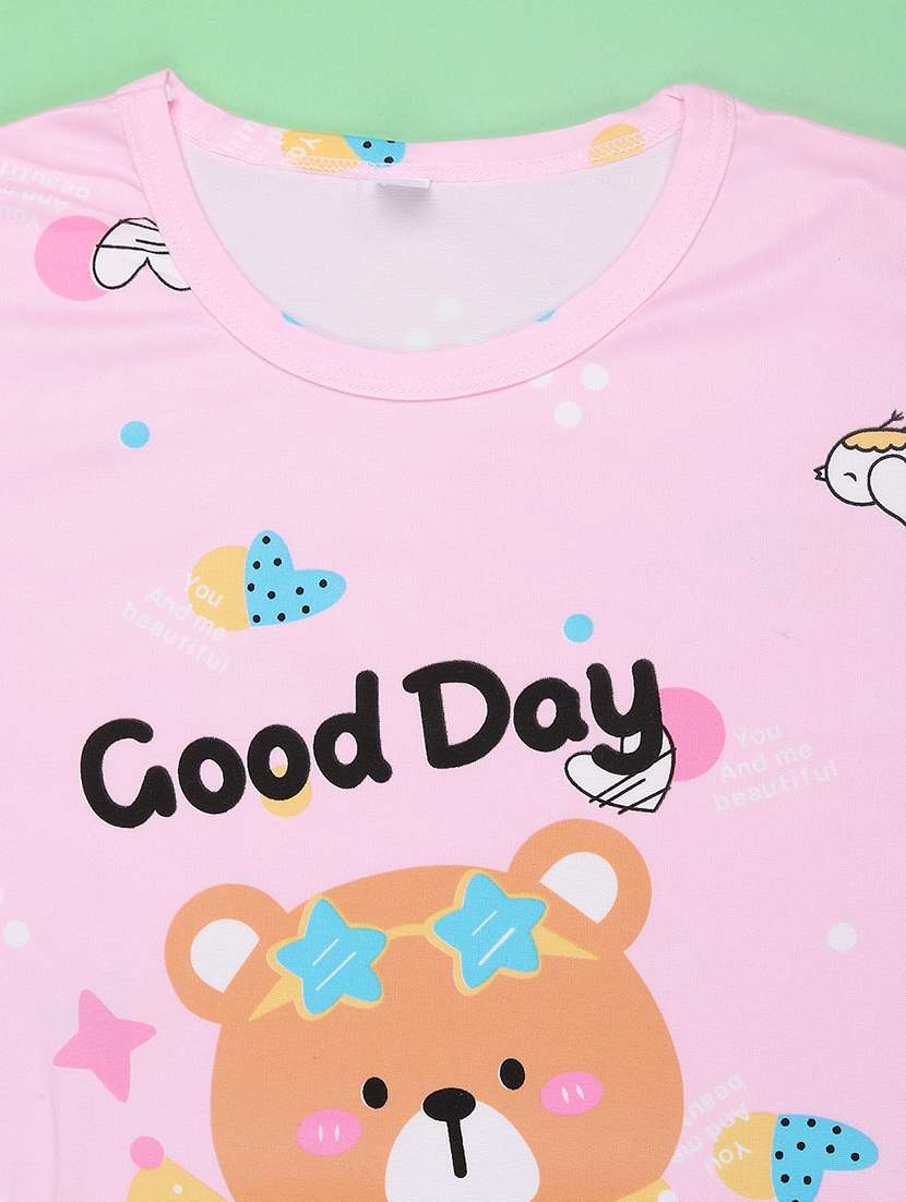 pink  cotton pyjama set nightwear - 22417919 -  Standard Image - 4