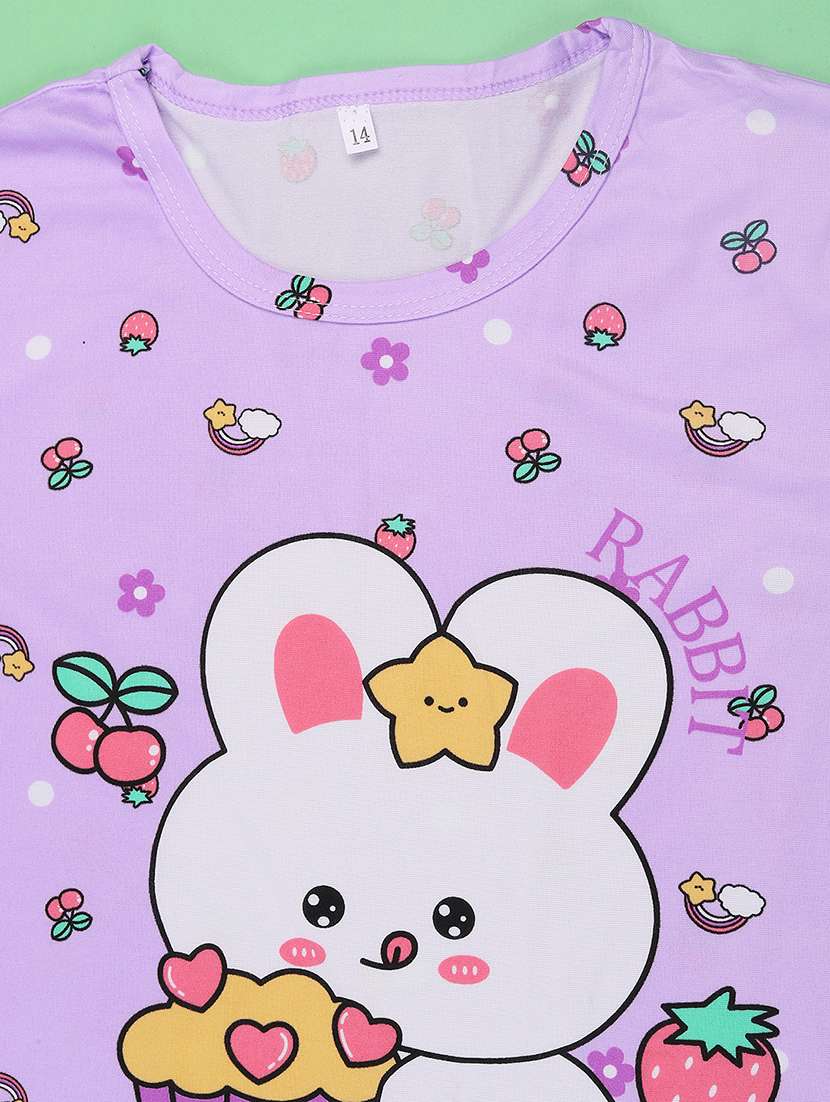 purple cotton shorts set nightwear - 22417921 -  Standard Image - 4