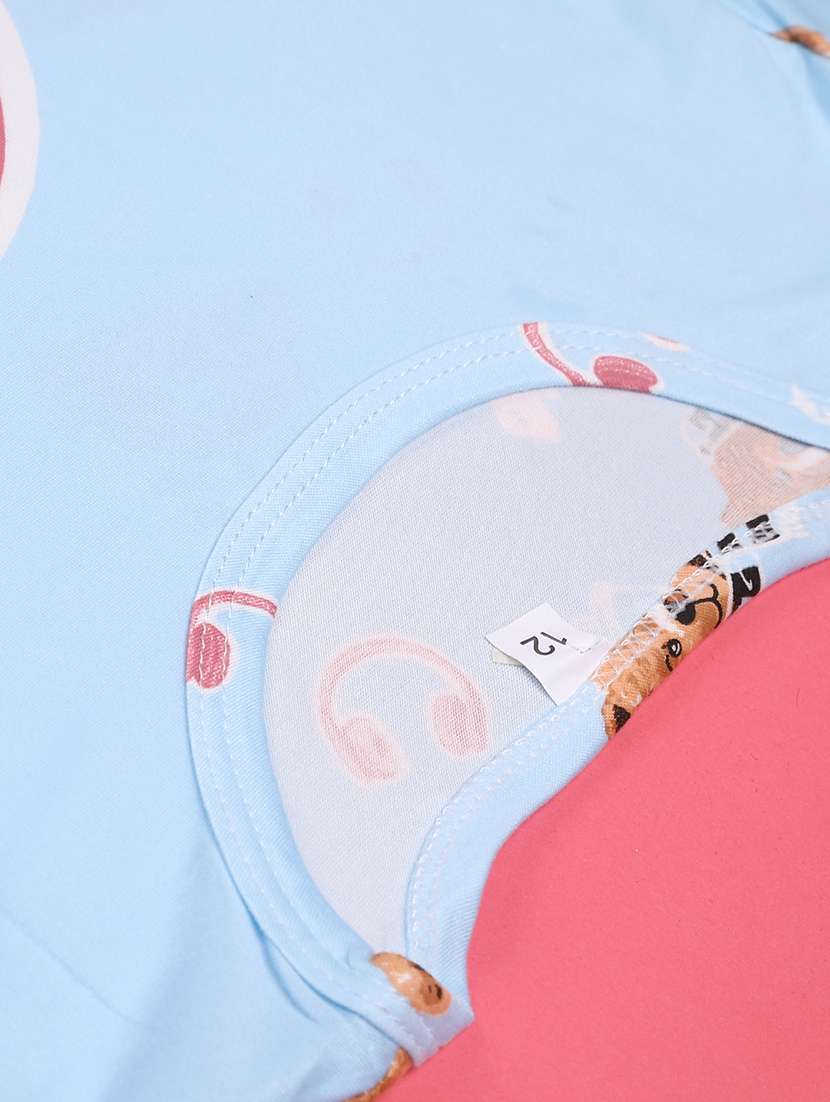 blue  cotton pyjama set nightwear - 22417937 -  Standard Image - 4