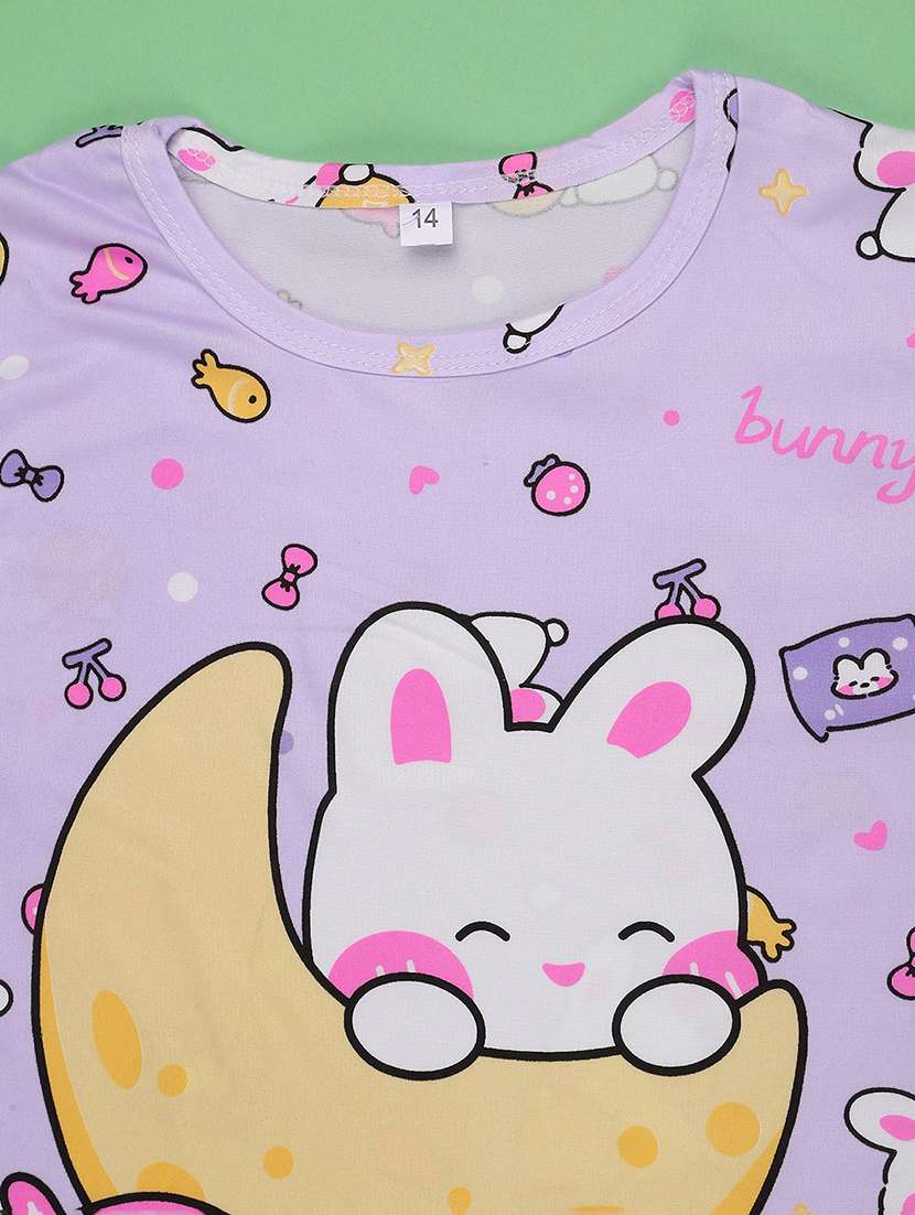 girls printed short sleeve pyjama set nightwear - 22417943 -  Standard Image - 4
