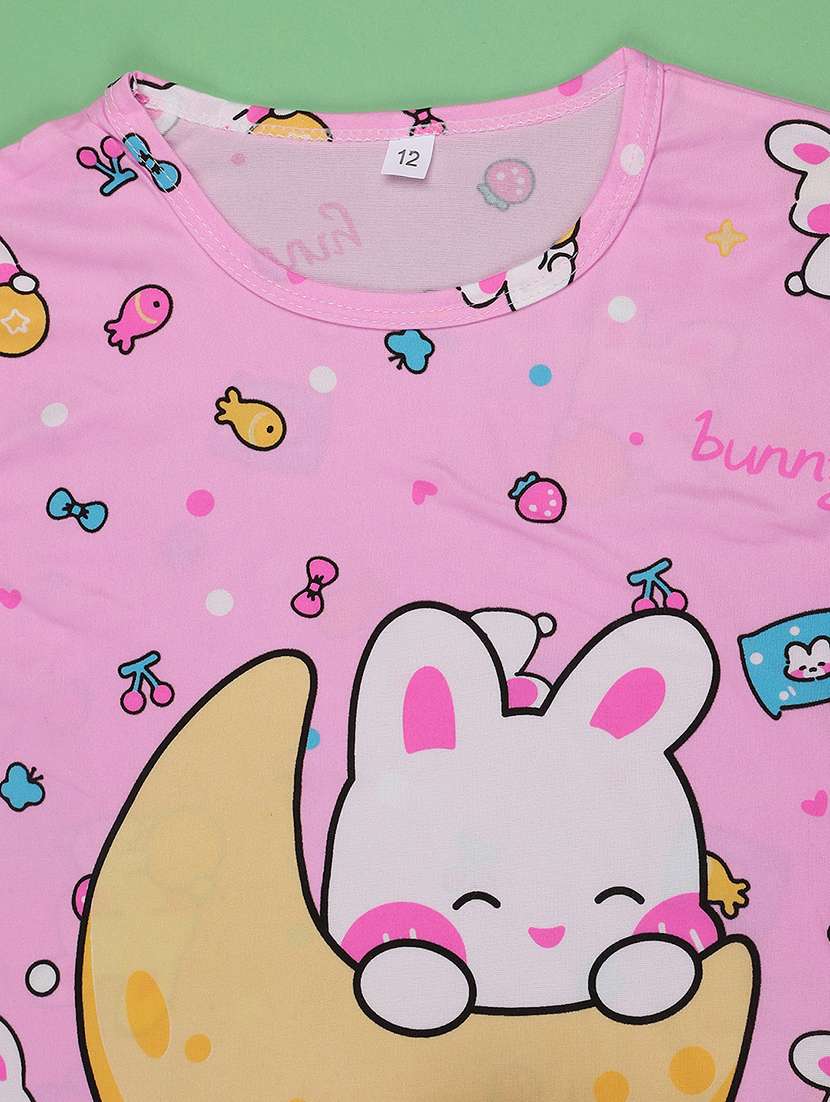 girls printed short sleeve pyjama set nightwear - 22417944 -  Standard Image - 4