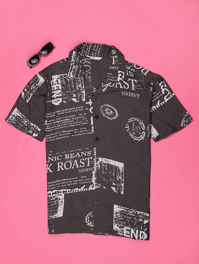 boys printed short sleeve collared shirt - 22419552 -  Standard Image - 1