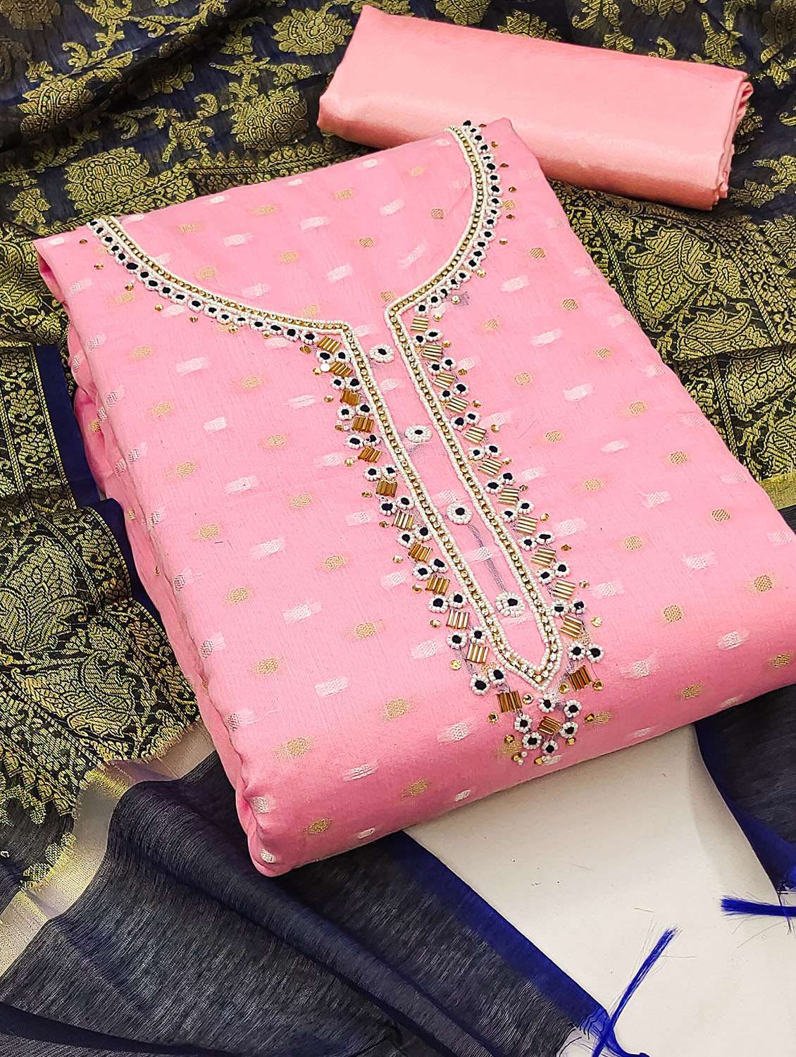 Women Self Design Unstitched Suit Set - 22420257 -  Standard Image - 1
