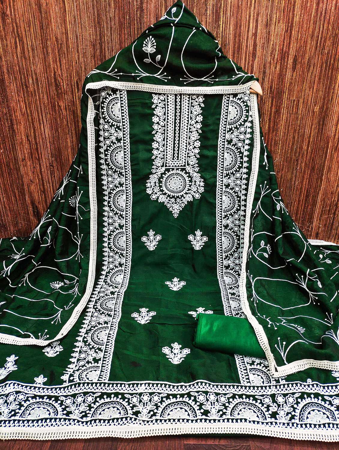 women solid with work unstitched suit set - 22420483 -  Standard Image - 1