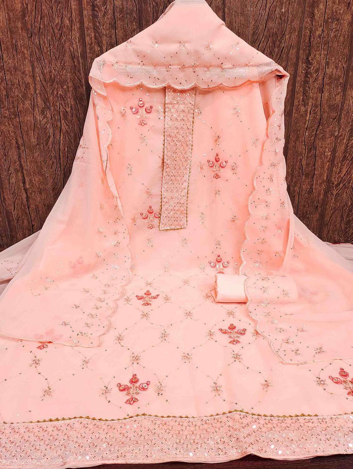 women solid with work unstitched suit set - 22420512 -  Standard Image - 1