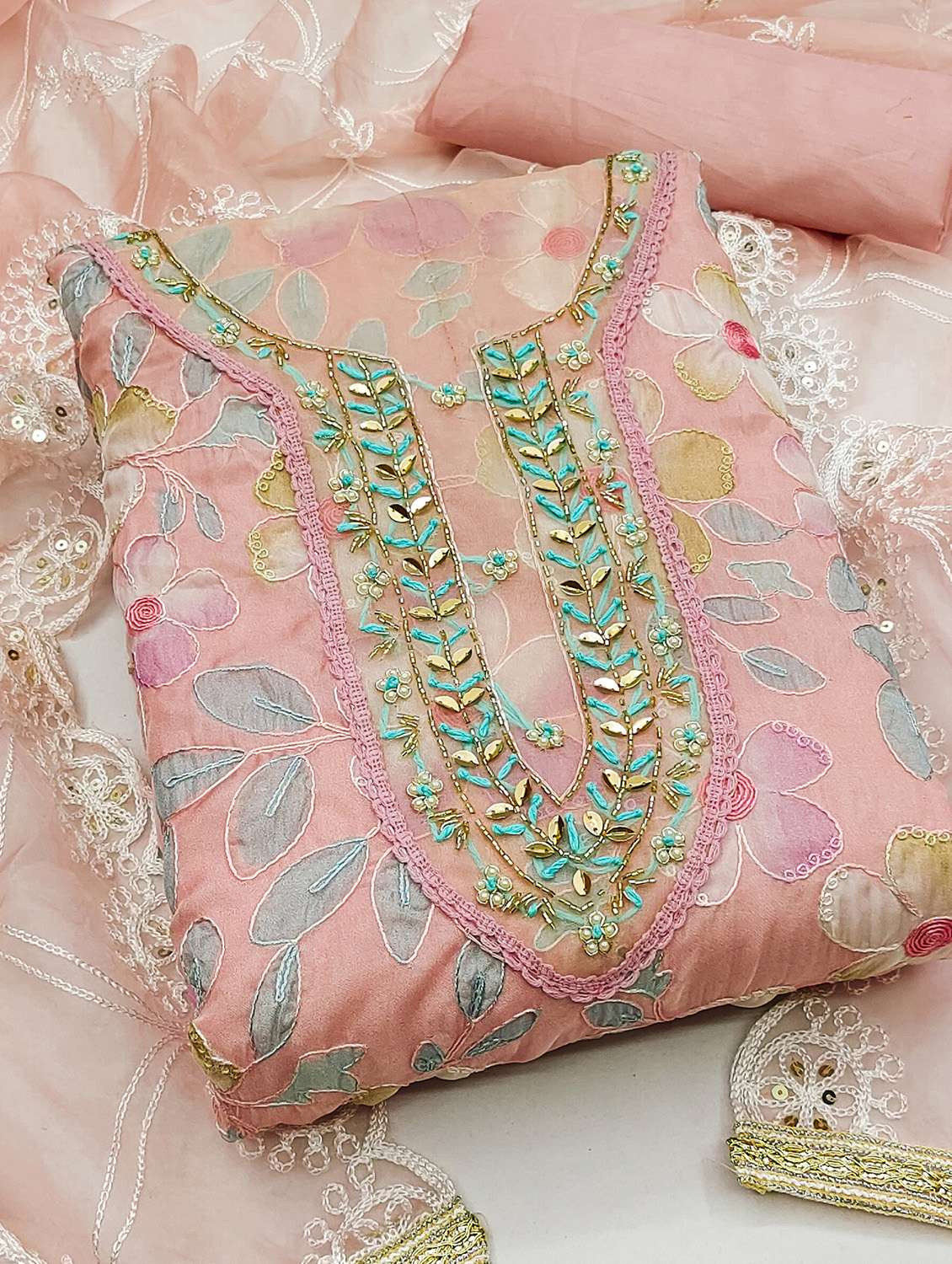 Women Floral Printed Unstitched Suit Set - 22420530 -  Standard Image - 1