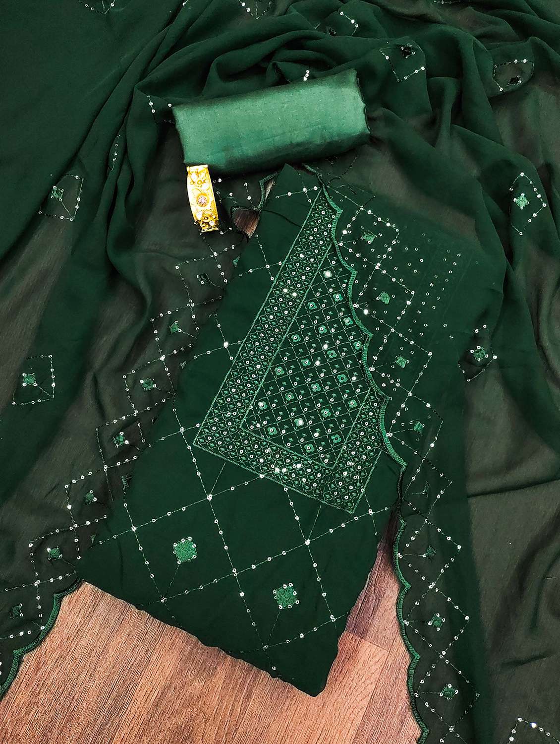 women solid with work unstitched suit set - 22420682 -  Standard Image - 1