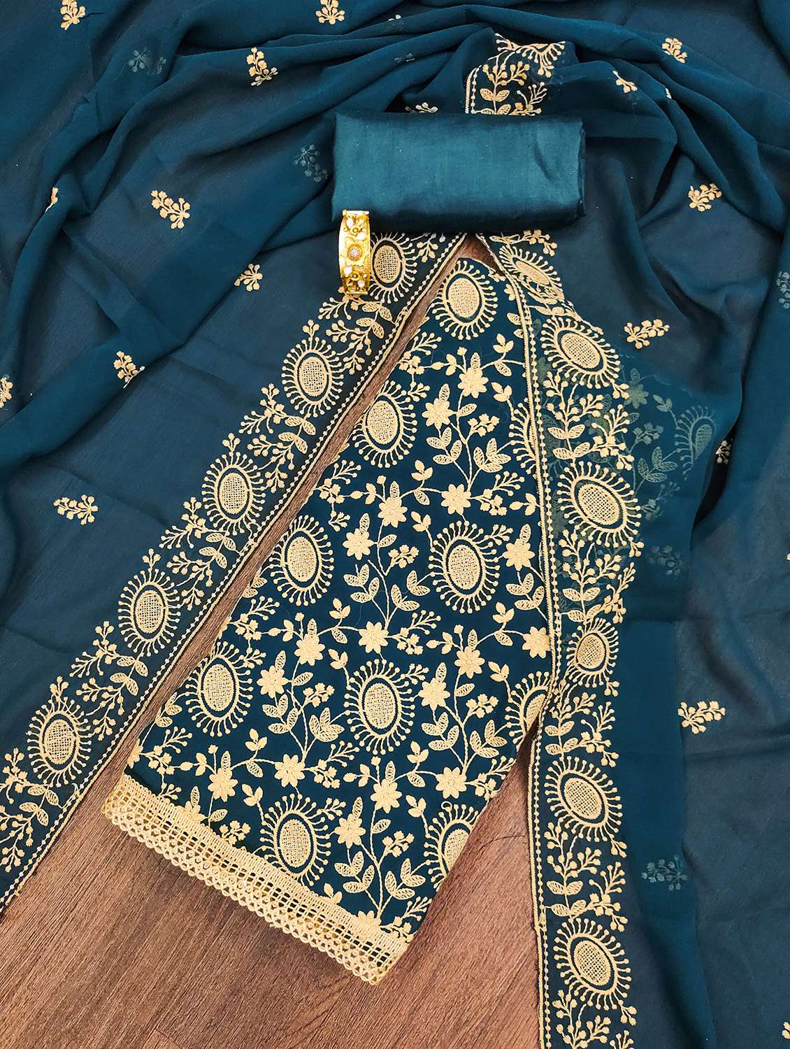 women solid with work unstitched suit set - 22420688 -  Standard Image - 1