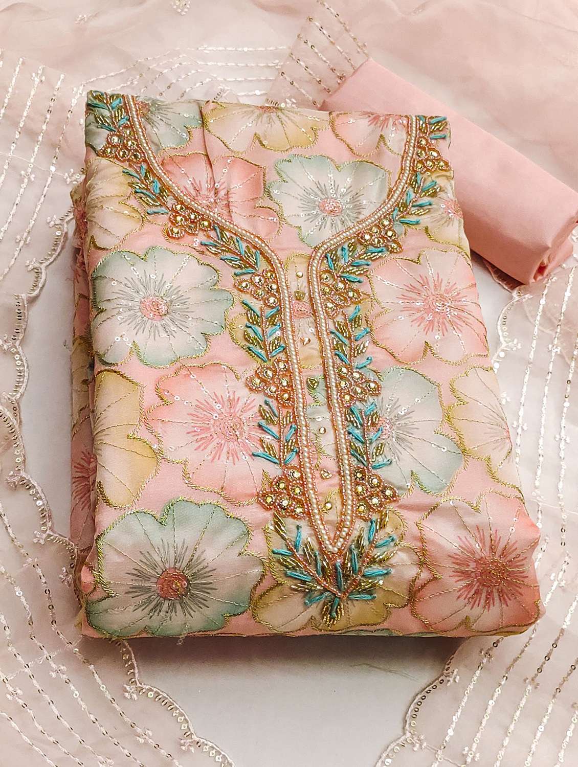Women Floral Printed Unstitched Suit Set - 22420909 -  Standard Image - 1