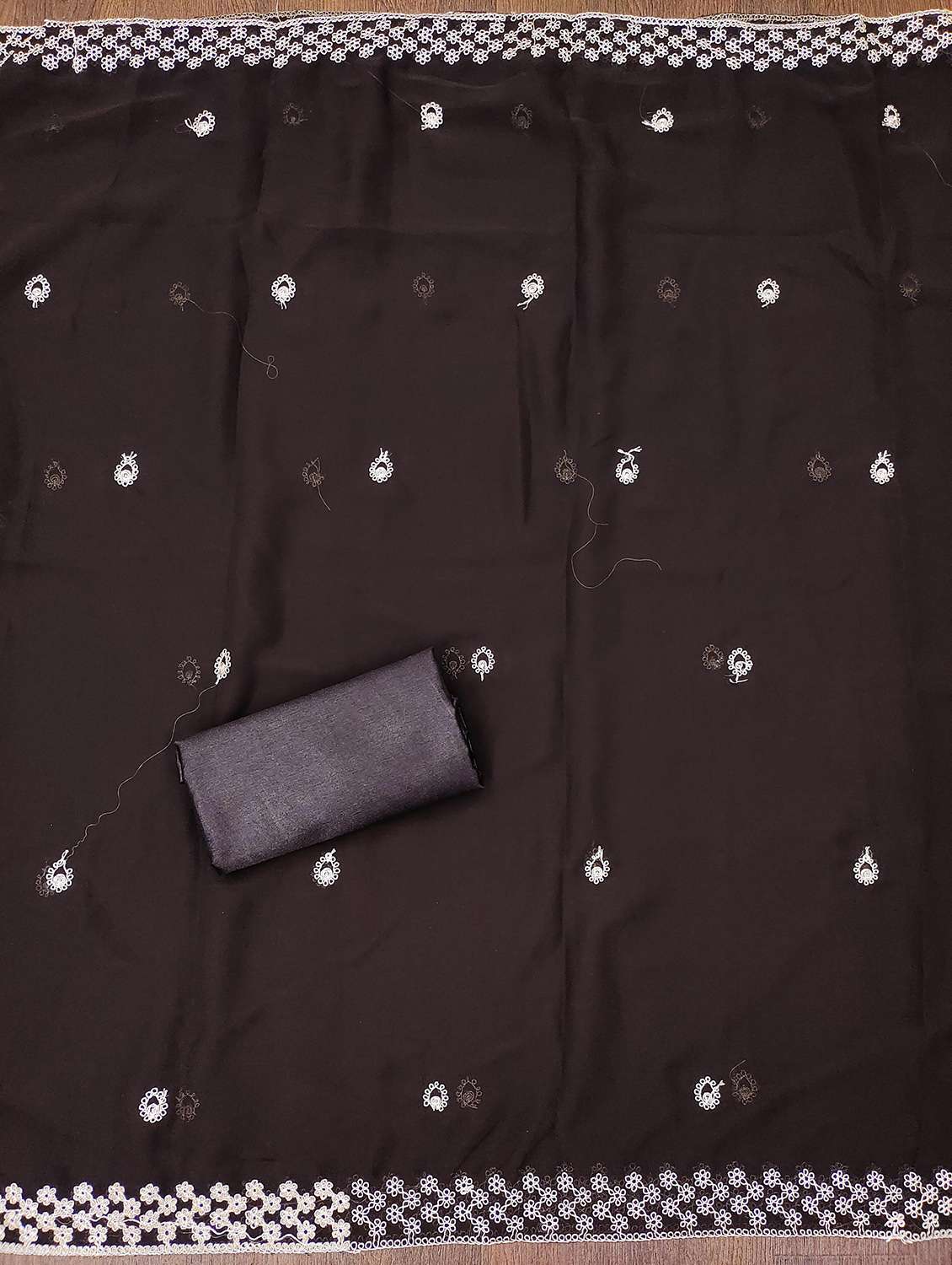 women solid with work unstitched suit set - 22421035 -  Standard Image - 4