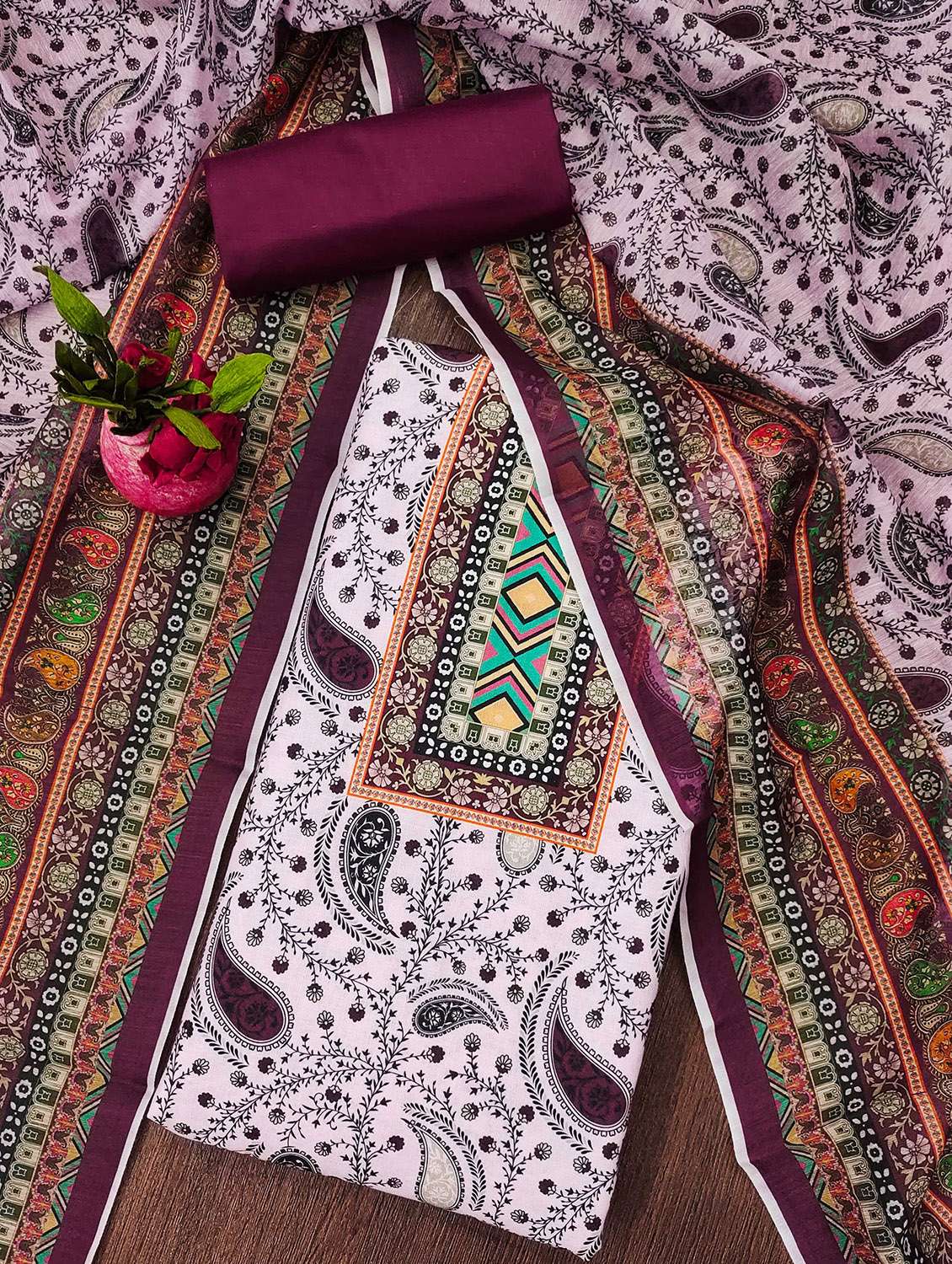 Women Printed Unstitched Suit Set - 22421048 -  Standard Image - 1