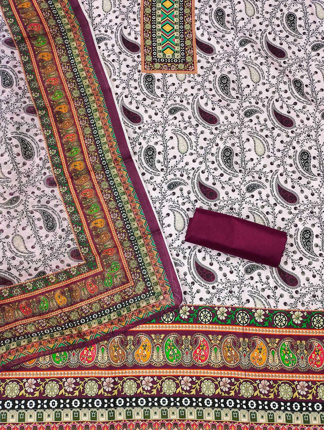 Women Printed Unstitched Suit Set - 22421048 -  Standard Image - 4
