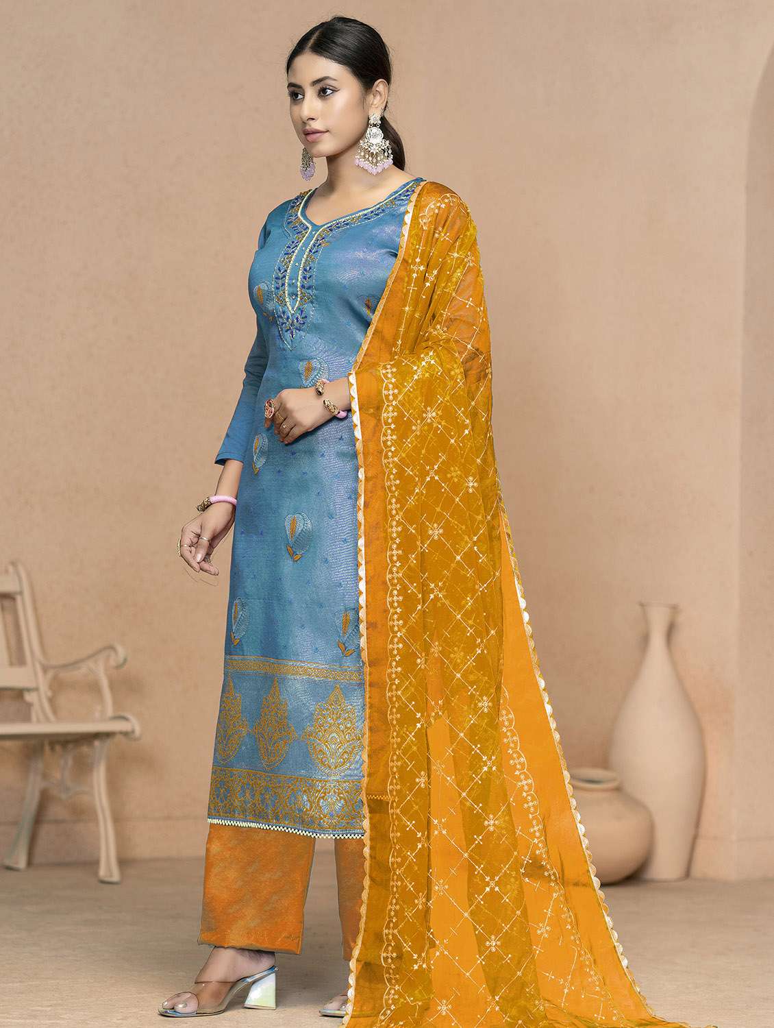 women self design unstitched suit set - 22421082 -  Standard Image - 1