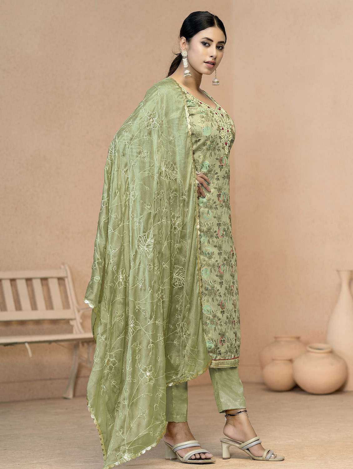 women floral printed unstitched suit set - 22421085 -  Standard Image - 1