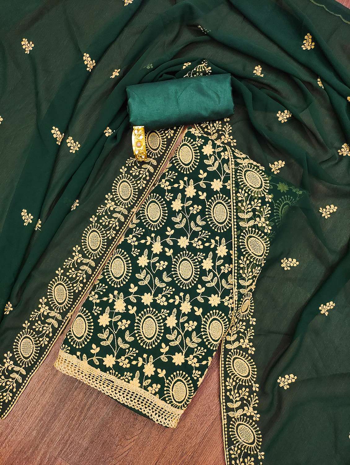 women solid with work unstitched suit set - 22421132 -  Standard Image - 1