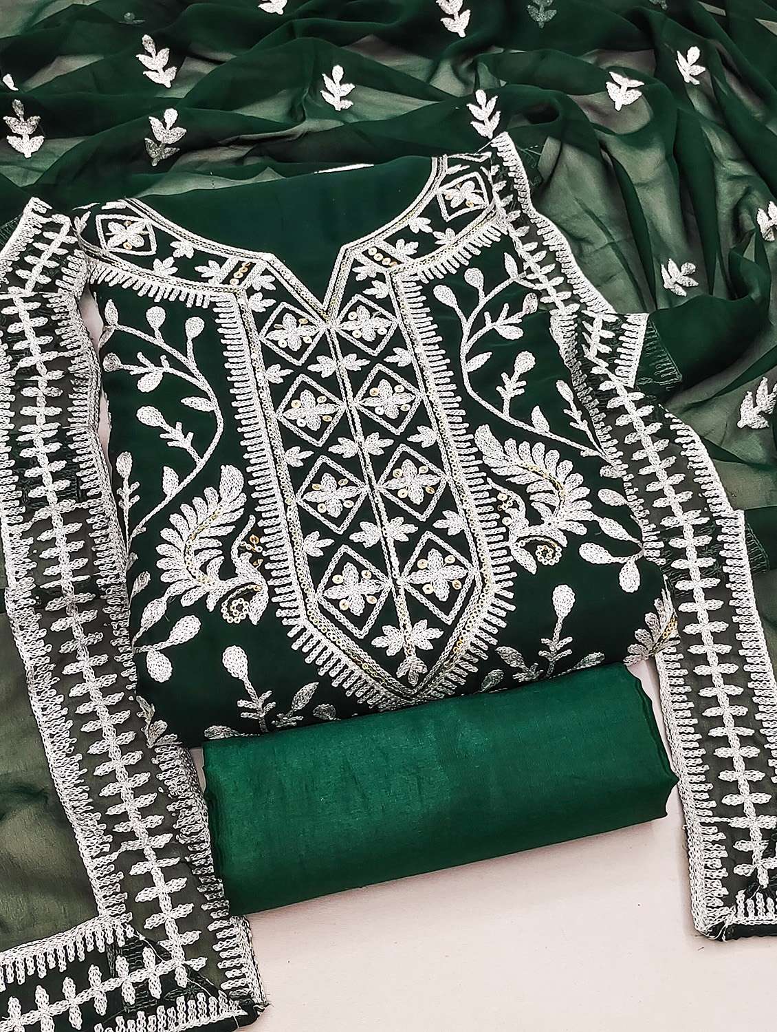 women solid with work unstitched suit set - 22421147 -  Standard Image - 1