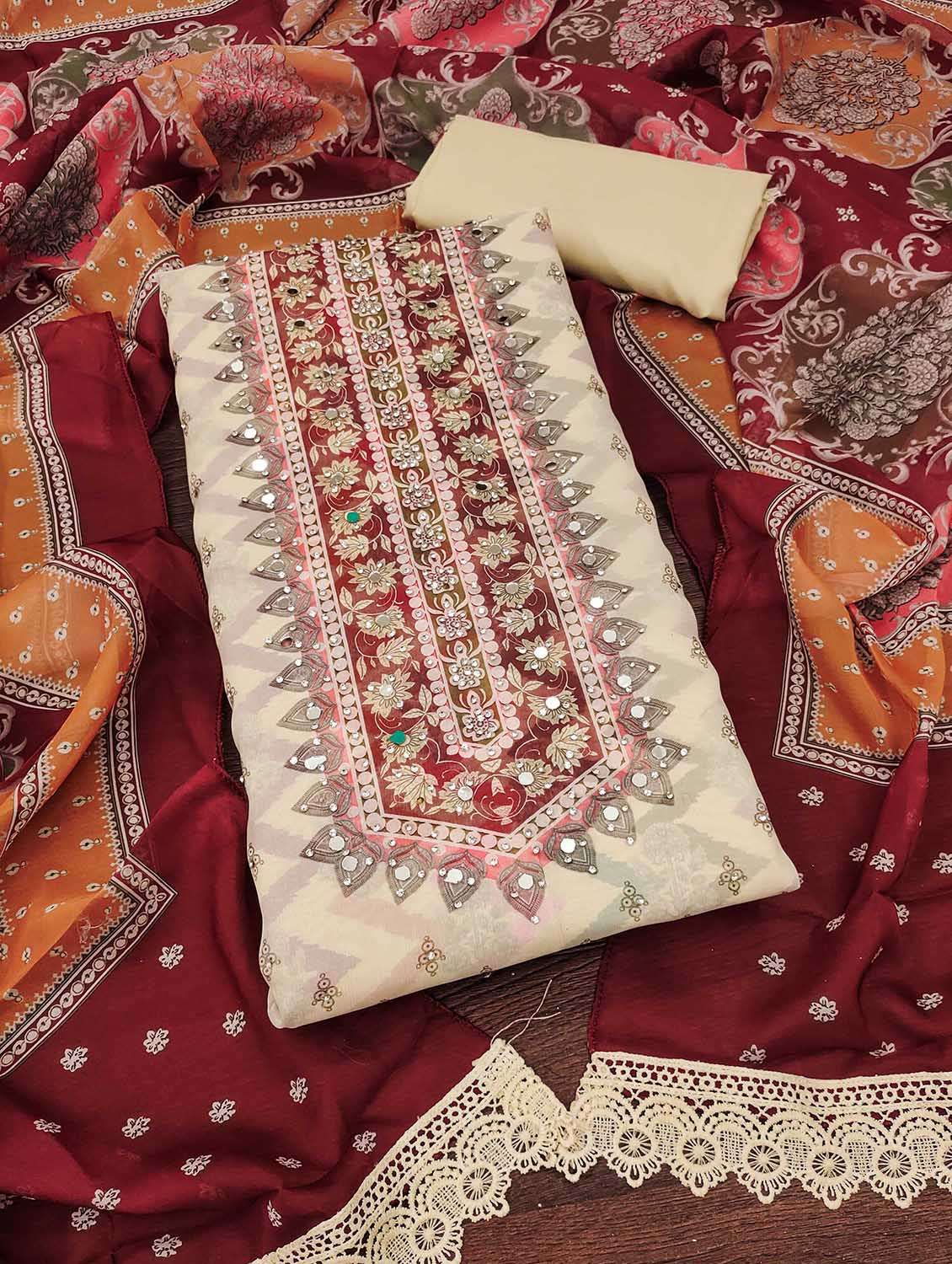 women printed unstitched suit set - 22421187 -  Standard Image - 1